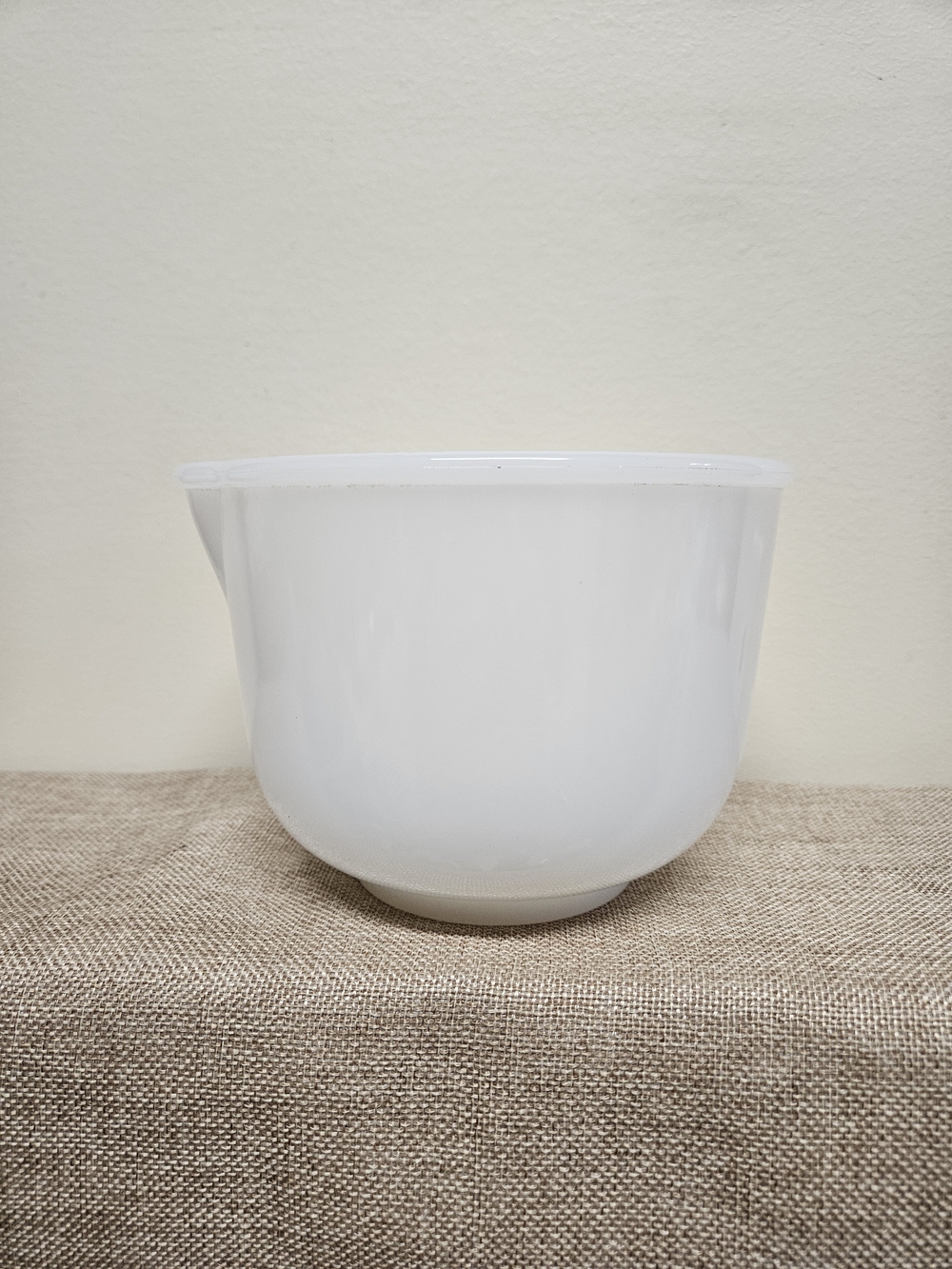 1950's Glasbake Sunbeam White Mixing Bowl with Pour Spout